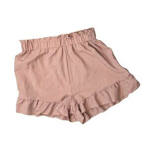 (6 for $25) Shein Tan Ruffle Trim Lightweight Shorts size Large‎